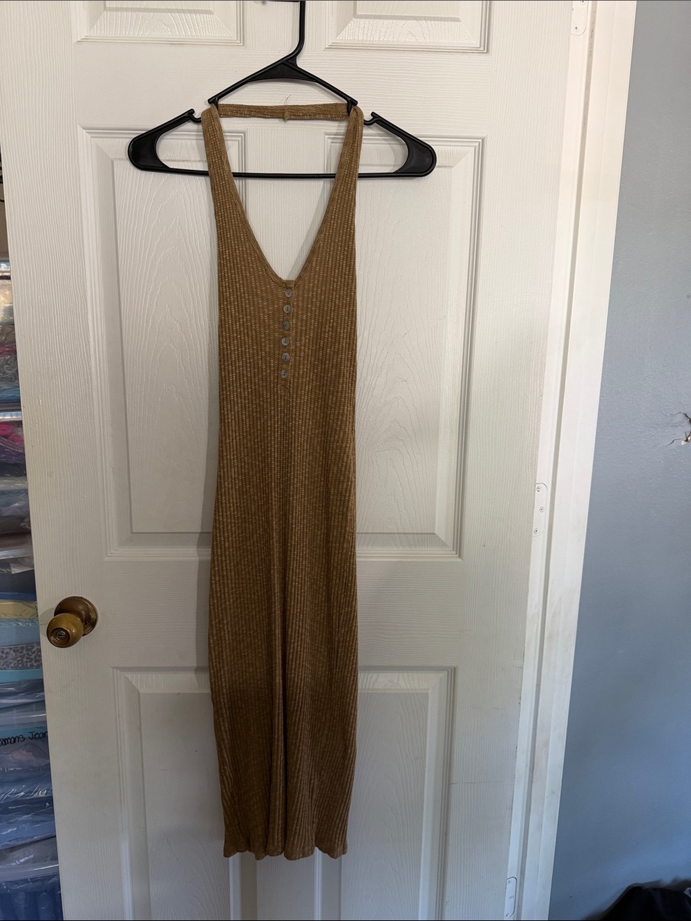 Forever 21 Ribbed Sleeveless Maxi Dress in Camel Brown